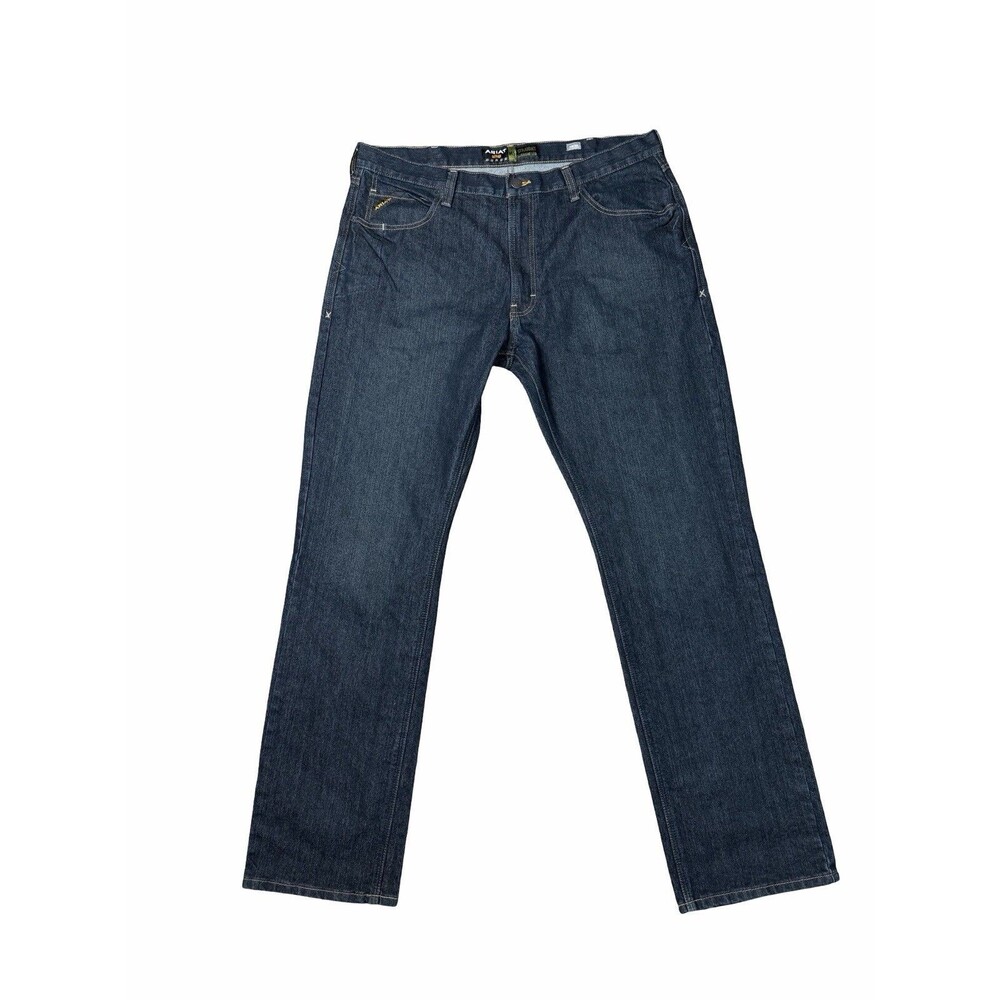 Ariat Rebar M5 Jeans Men's 40x36 Dark Blue Straight Work Durable Denim NWOT - Picture 2 of 13